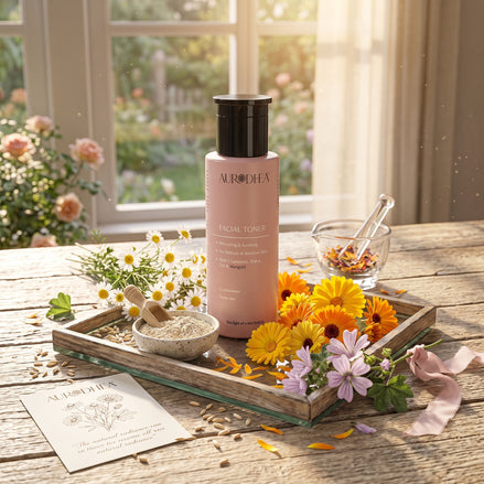 Aurodhea - Tonico viso per pelli sensibili - 150 ml | Arricchito con Camomilla, Malva, Avena e Calendula